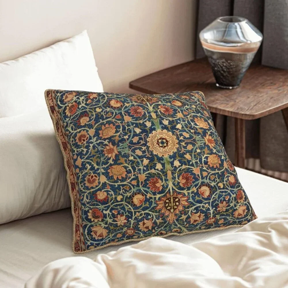 Vintage Floral Velvet Decorative Velvet Throw Pillow Cover 18x18 In…